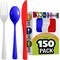 Exquisite Polished Plastic Silverware – 150 Pcs Heavy Duty Cutlery Set – 50 Each of Forks, Knives & Spoons – Disposable Utensil Set for Parties, Events & Catering – Flatware Set by Party Solids